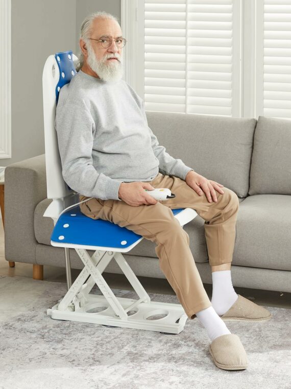 Brand Electric Lift Chair for Elderly, Foldable, Supports 300 lbs, 20" Seat Height, Blue, Includes Charger & Controller, Model JC35M3